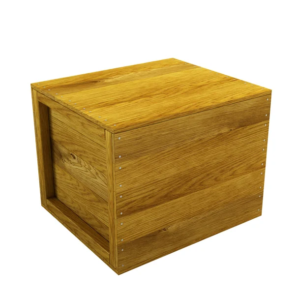 Caixa de madeira isolada — Fotografia de Stock