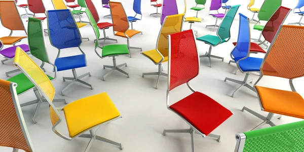 Chaises de bureau couleur 3d — Photo