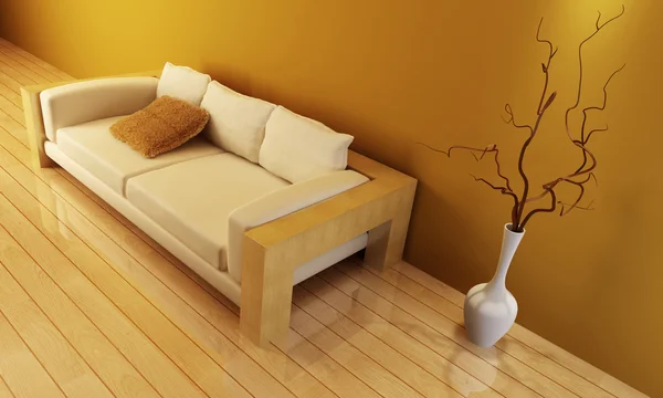 Obývací pokoj s pohovkou — Stock fotografie