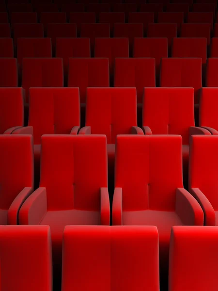 Auditorium con sedile rosso — Foto Stock
