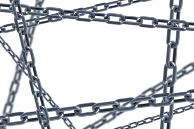 Isolated chain links 3d rendering