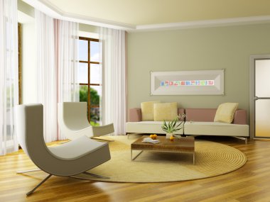 3D render interior clipart