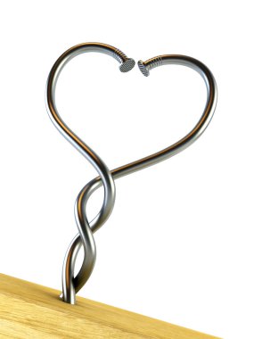 Two twisted nails heart-shaped clipart