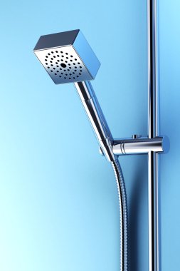 Stainless steel shower 3d clipart