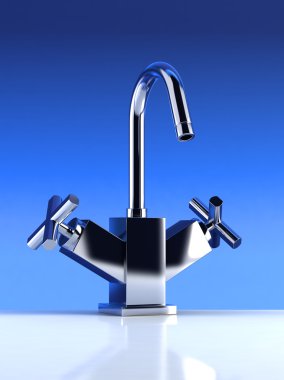 Stainless steel tap 3d clipart