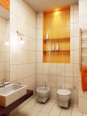 Modern bathroom 3d clipart