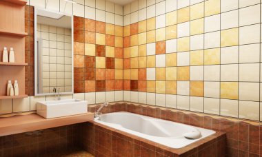 Tiled design of the bathroom clipart