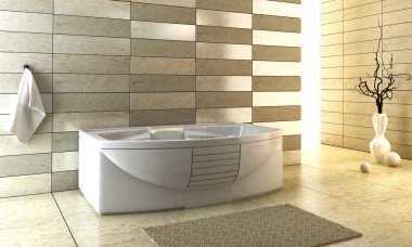 Staggered tiled design of the bathroom clipart