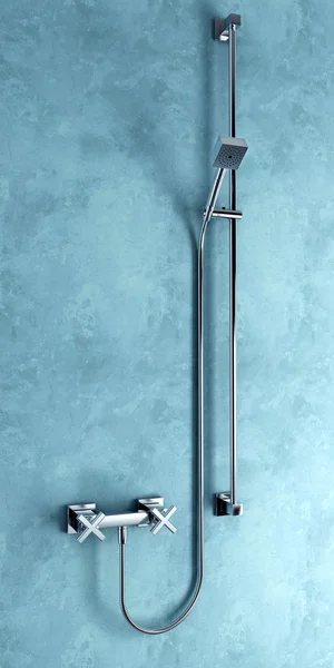 Stainless steel shower 3d — Stock Photo, Image