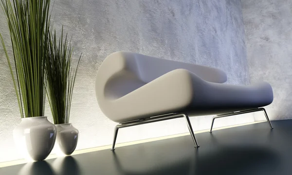 Lounge room with floorlight — Stockfoto