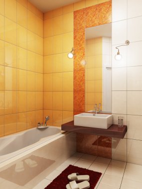 3d bathroom rendering clipart