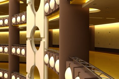 Trade centre futuristic interior clipart