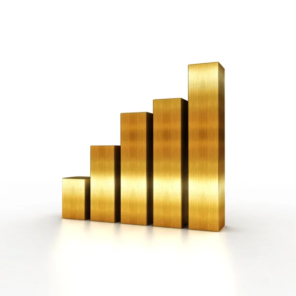 Raising gold chart — Stock Photo, Image