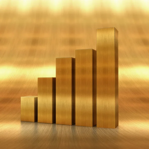 Verhogen van goud grafiek — Stockfoto