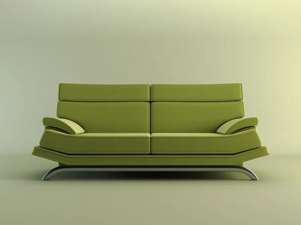 Modern grön soffa — Stockfoto