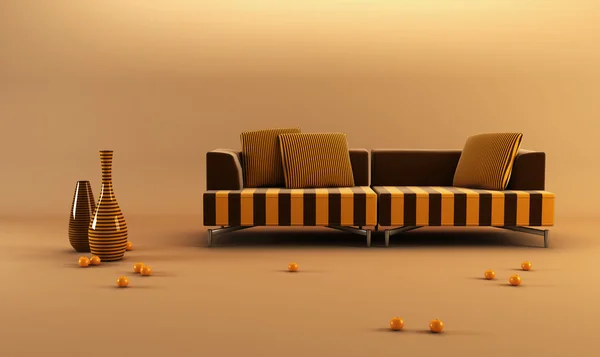 Sofá de rayas modernas — Foto de Stock