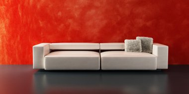 Modern sofa 3D rendering clipart