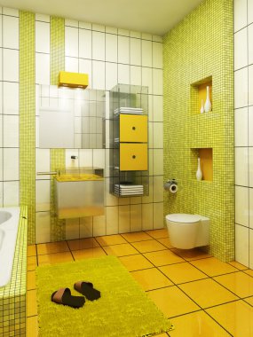 3d bathroom rendering clipart