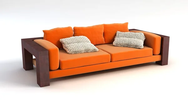 Sofá 3D renderizado — Foto de Stock