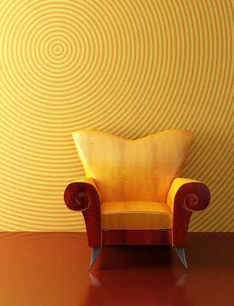 现代扶手椅 3d 渲染 — 图库照片
