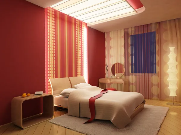 Representación de dormitorio 3d — Foto de Stock