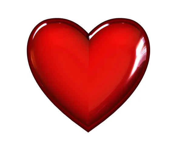 Coração vermelho 3d — Fotografia de Stock