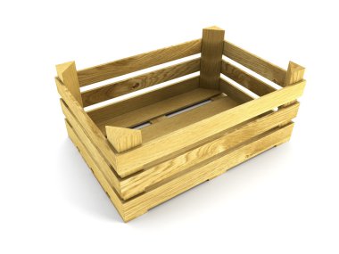 Empty wooden crate clipart