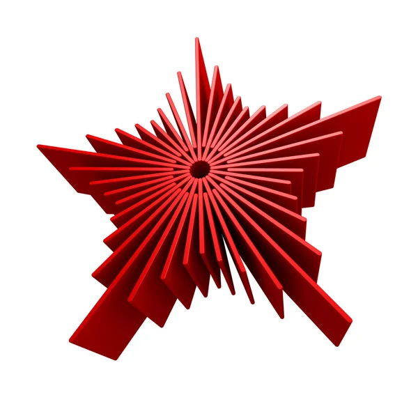 Stella rossa simbolica isolata — Foto Stock