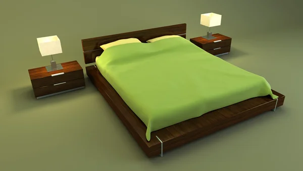 Rosso camera da letto interno 3d rendering — Foto Stock