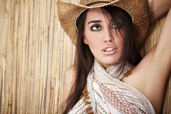 Piękny seksowny cowgirl — Zdjęcie stockowe