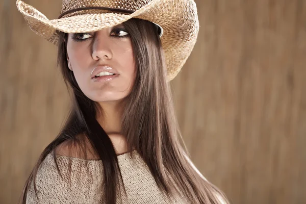 Bella sexy cowgirl — Foto Stock