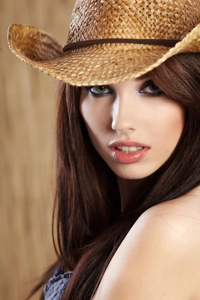 Mooie cowgirl — Stockfoto