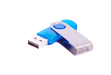 USB flash kart. üzerinde beyaz izole