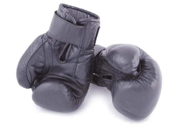 Par svarta boxning-handskar — Stockfoto