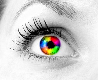 Colourful human eye