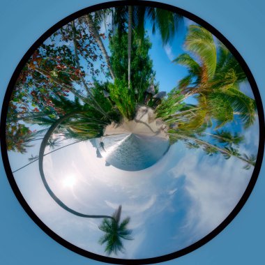 Circle panorama of tropicsl beach clipart