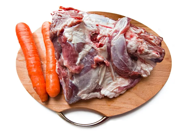 Czerwone mięso i marchew — Zdjęcie stockowe