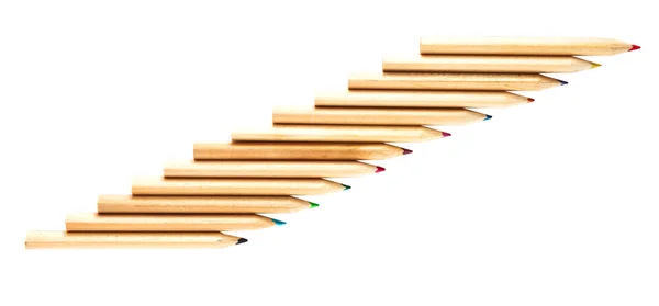 Colored pencils on white background — Stock Photo, Image
