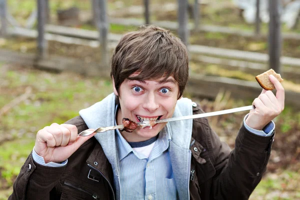 stock image The guy on picnic