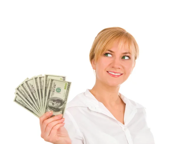 Beautiful woman with money 5 — Stock Photo, Image