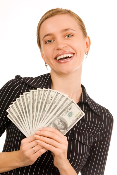 Beautiful woman with money 6 — Stock Photo, Image