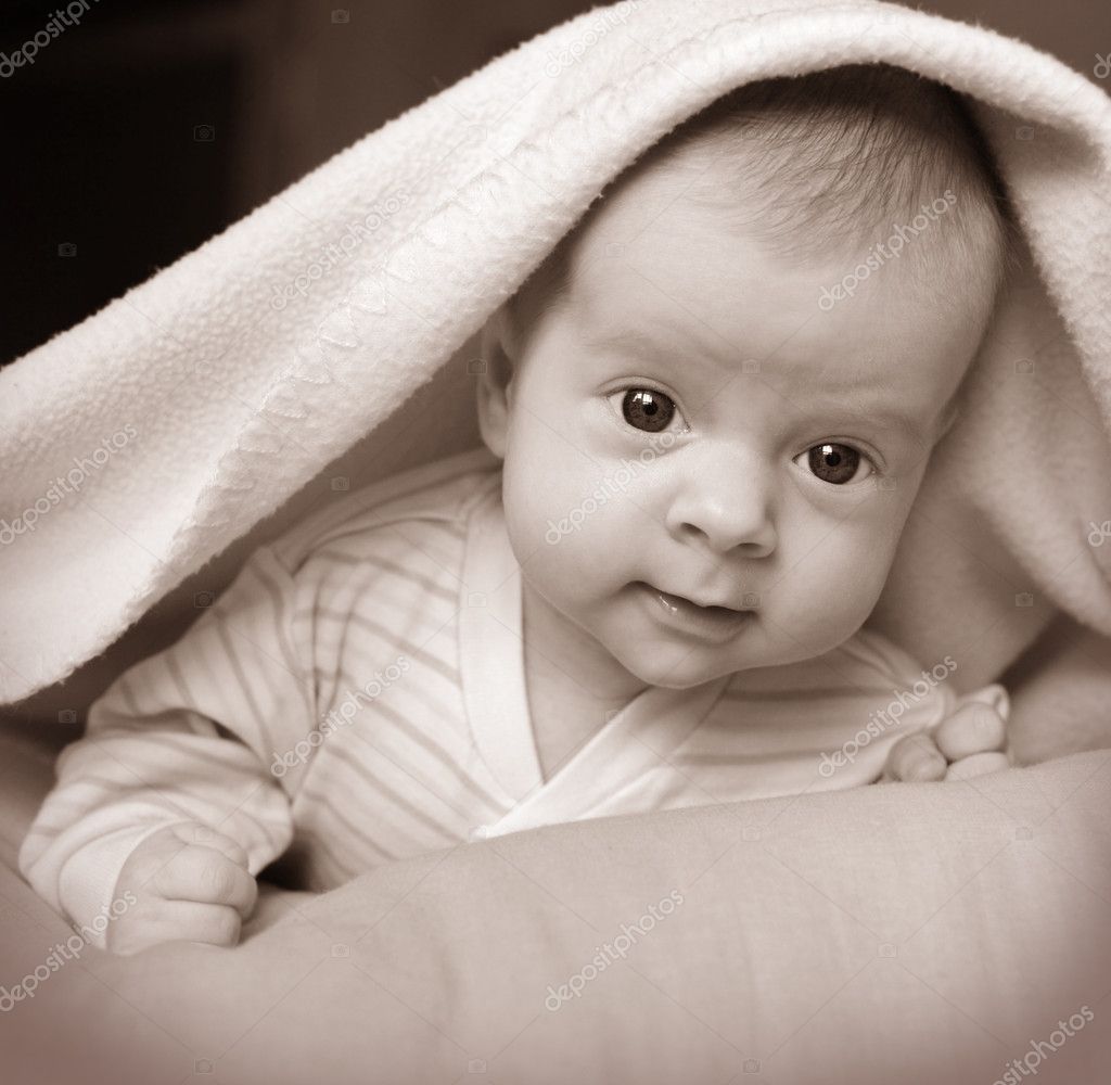 Baby under blanket — Stock Photo © TatyanaGl 2961060