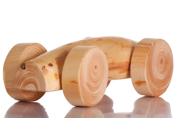 Wood toy car isolated — Stock Photo, Image