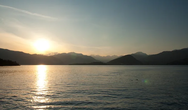 stock image Mountains near lake