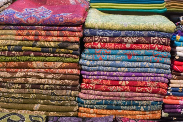 Stock image A pile of colorful fabrics