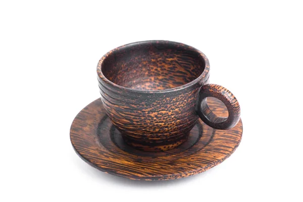 stock image Cup and saucer made of wood