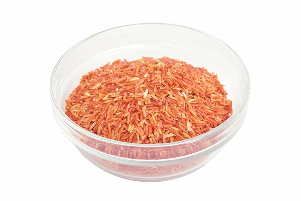 Коричневый рис в тарелке — стоковое фото