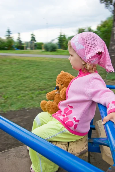 Girl on a swing — Stock Photo, Image