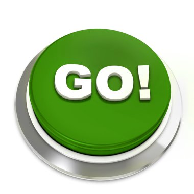 Green button with text Go! clipart