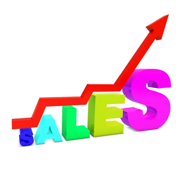 Bar graph showing the growth of sales — Stock Photo, Image